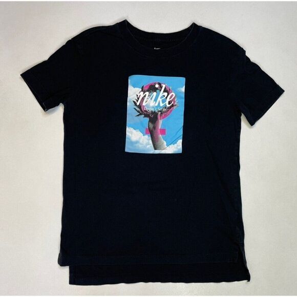 Nike Doesn’t Settle Graphic T-shirt Women Small Black Short Sleeve CU1104 010 - Picture 1 of 5